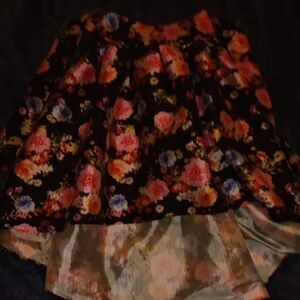 Floral Black Skirt